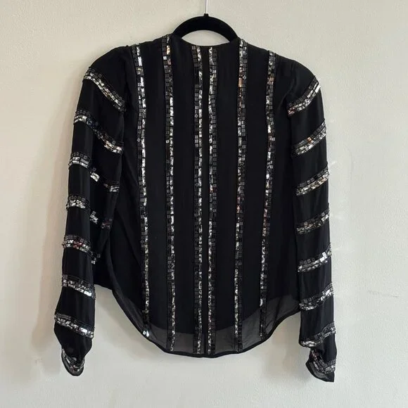 New Friends Colony Sequin Jacket - Black - Small - Picture 3 of 4
